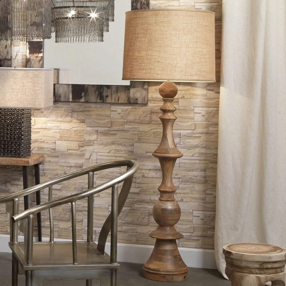 Budapest 72 Inch 150 Watt Natural Wood Floor Lamp Portable Light 5 Budapest 72 Inch 150 Watt Natural Wood Floor Lamp Portable Light - Image 5