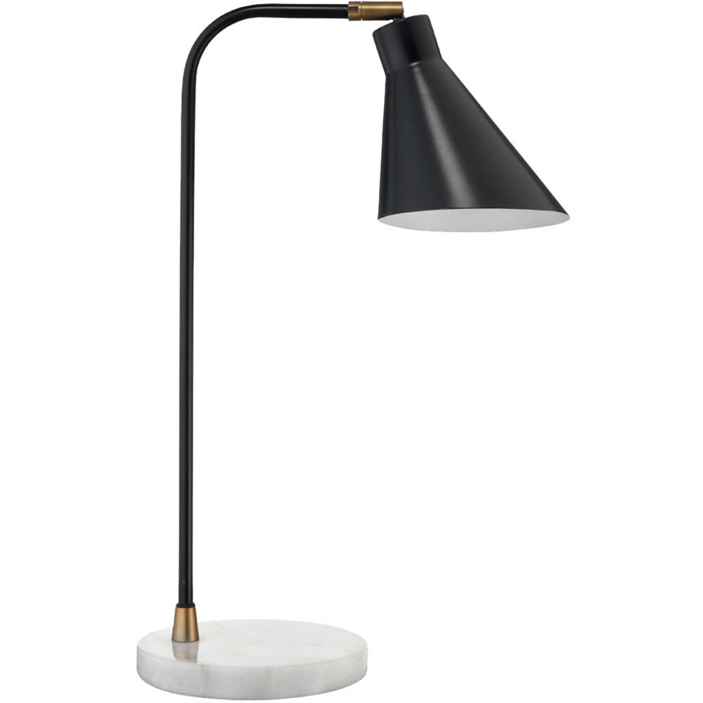 Chronicle 20 Inch 60.00 Watt Black / Antique Brass / White Marble Task Lamp Portable Light 1 Chronicle 20 Inch 60.00 Watt Black / Antique Brass / White Marble Task Lamp Portable Light