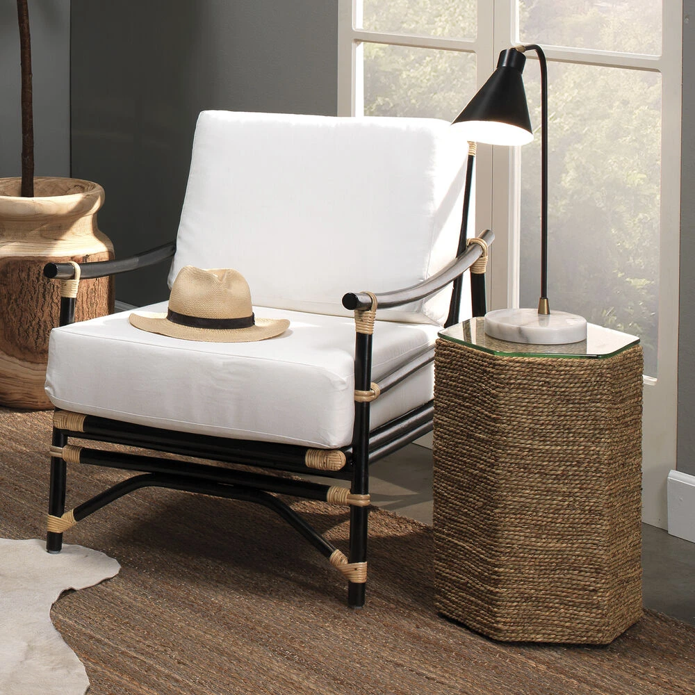 Chronicle 20 Inch 60.00 Watt Black / Antique Brass / White Marble Task Lamp Portable Light 4 Chronicle 20 Inch 60.00 Watt Black / Antique Brass / White Marble Task Lamp Portable Light - Image 4