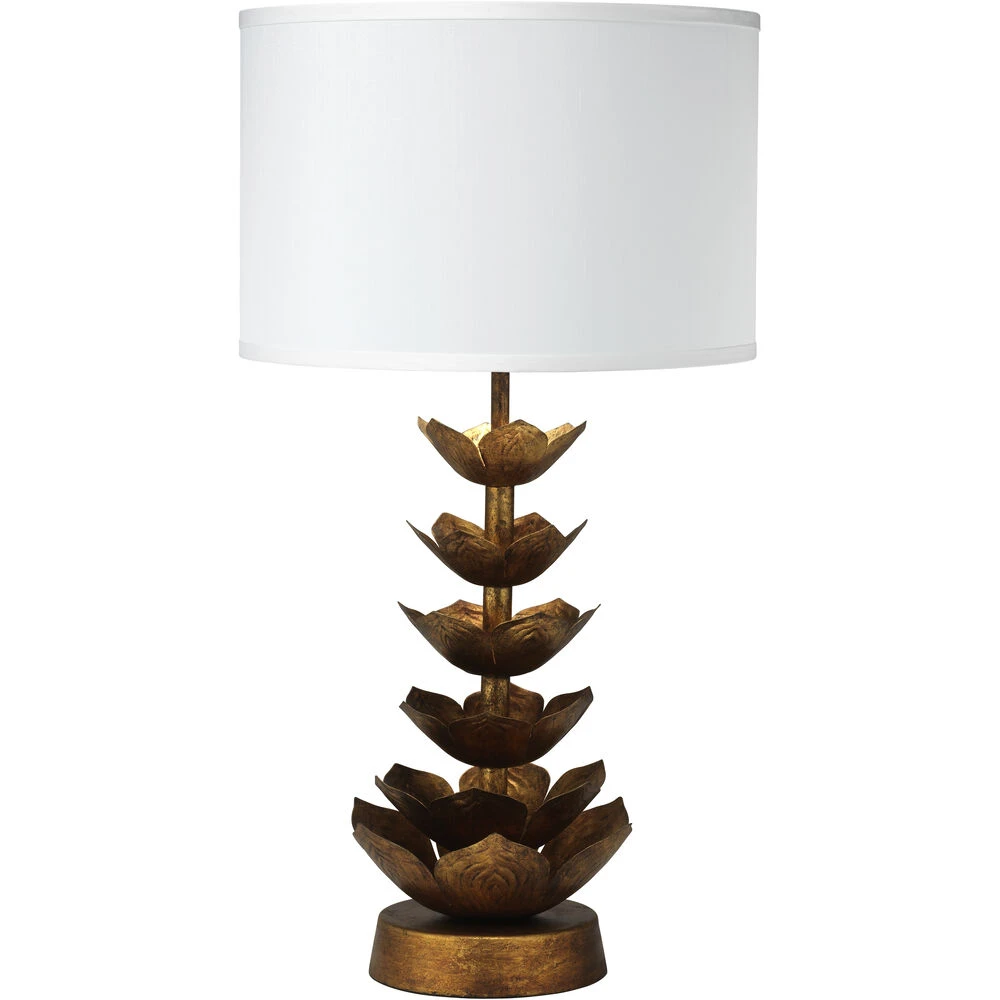 Flowering Lotus 29 Inch 150.00 Watt Antique Gold Table Lamp Portable Light 1 Flowering Lotus 29 Inch 150.00 Watt Antique Gold Table Lamp Portable Light