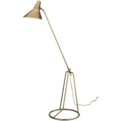 Franco Tri-Pod 55 Inch 100.00 Watt Antique Brass Floor Lamp Portable Light