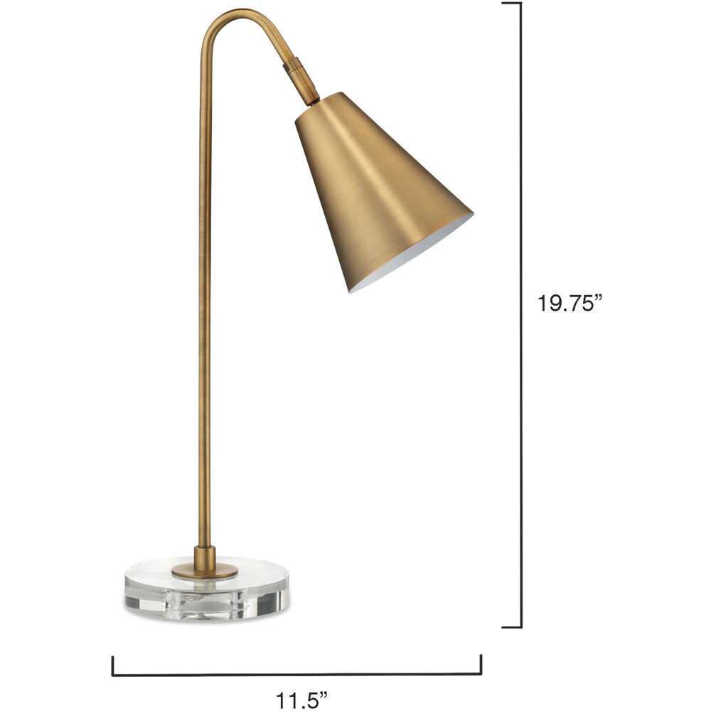 Gazette 20 Inch 60.00 Watt Antique Brass Task Lamp Portable Light 3 Gazette 20 Inch 60.00 Watt Antique Brass Task Lamp Portable Light - Image 3