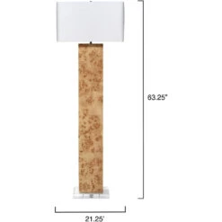 Parallel 63.25 Inch 150 Watt Natural Burl Wood Floor Lamp Portable Light -Outlet Jamie Aura Store 1parall flna 2