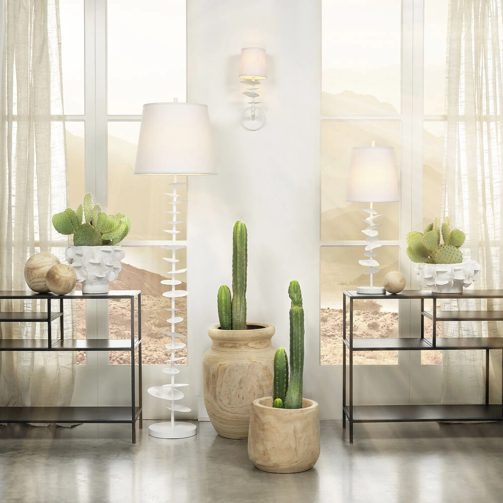 Petals 69 Inch 150 Watt White Gesso Floor Lamp Portable Light 2 Petals 69 Inch 150 Watt White Gesso Floor Lamp Portable Light - Image 2