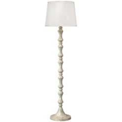 Ornate Pillar 66 Inch 150.00 Watt MOP Floor Lamp Portable Light