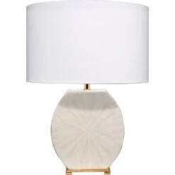 Radiant 27 Inch 150.00 Watt Cream Horn Lacquer W/ Gold Leaf Metal Base Table Lamp Portable Light