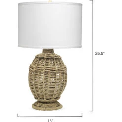Jute Urn 26 Inch 150.00 Watt Jute Table Lamp Portable Light -Outlet Jamie Aura Store 1rope smna 5