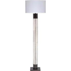 Sheridan 70 Inch 150.00 Watt White Hide & Oil Rubbed Bronze Metal Floor Lamp Portable Light