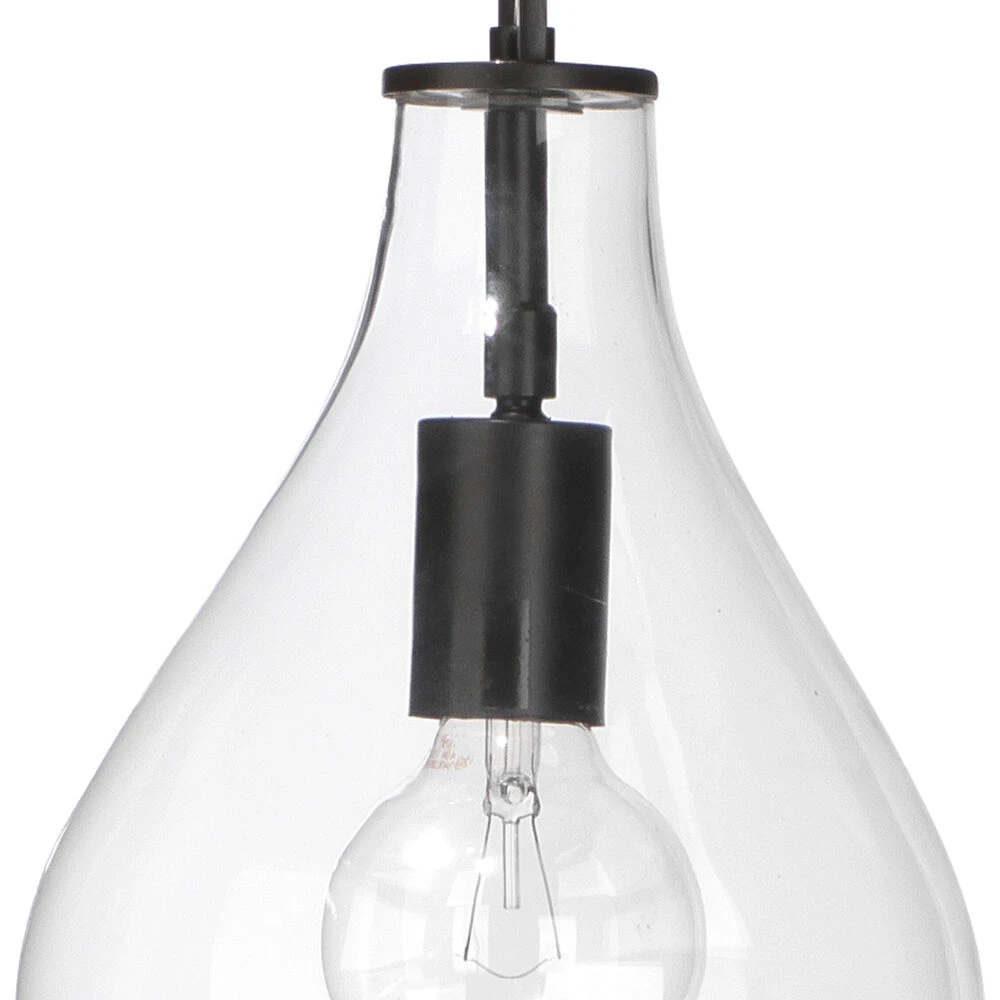 Tear Drop 68 Inch 40.00 Watt Clear Glass & Oil Rubbed Bronze Floor Lamp Portable Light 2 Tear Drop 68 Inch 40.00 Watt Clear Glass & Oil Rubbed Bronze Floor Lamp Portable Light - Image 2