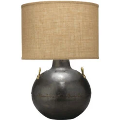 Two Handled Kettle 25 Inch 150.00 Watt Iron Table Lamp Portable Light