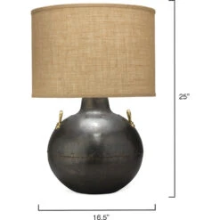 Two Handled Kettle 25 Inch 150.00 Watt Iron Table Lamp Portable Light -Outlet Jamie Aura Store 1twoh tlir 5 1