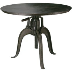 Americana 38 X 36 Inch Gun Metal Crank Table