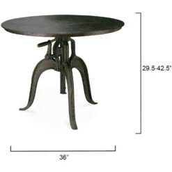 Americana 38 X 36 Inch Gun Metal Crank Table 9 Americana 38 X 36 Inch Gun Metal Crank Table -Outlet Jamie Aura Store 20amer crank 2