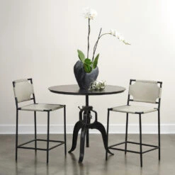 Americana 38 X 36 Inch Gun Metal Crank Table 12 Americana 38 X 36 Inch Gun Metal Crank Table -Outlet Jamie Aura Store 20amer crank 5