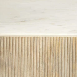 Argan 20 X 17 Inch Natural Wood & White Marble Table, Hexagon -Outlet Jamie Aura Store 20arga mdwh 3