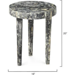 Artemis 20 X 16 Inch Black Resin Side Table -Outlet Jamie Aura Store 20arte lgbk 2