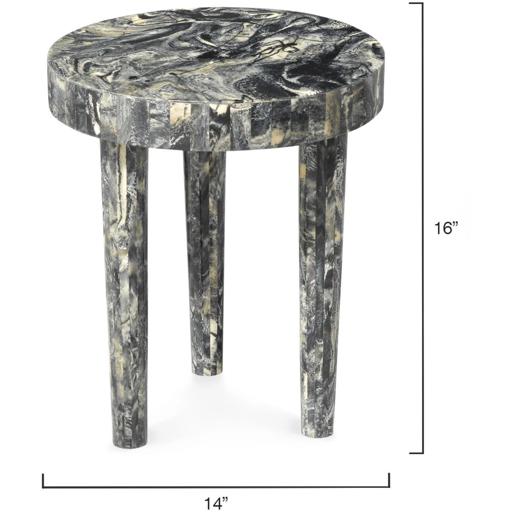 Artemis 16 X 14 Inch Black Resin Side Table 2 Artemis 16 X 14 Inch Black Resin Side Table - Image 2