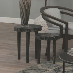 Artemis 16 X 14 Inch Black Resin Side Table 7 Artemis 16 X 14 Inch Black Resin Side Table -Outlet Jamie Aura Store 20arte smbk 8