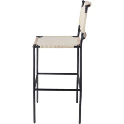 Asher 42 Inch Off-White Leather & Black Metal Bar Stool 6 Asher 42 Inch Off-White Leather & Black Metal Bar Stool -Outlet Jamie Aura Store 20ashe bsow 2