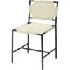 Asher Off White Leather & Black Forged Iron Dining Chair