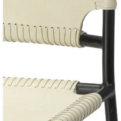 Asher Off White Leather & Black Forged Iron Dining Chair -Outlet Jamie Aura Store 20ashe dcwh 4