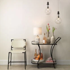 Asher Off White Leather & Black Forged Iron Dining Chair -Outlet Jamie Aura Store 20ashe dcwh 7
