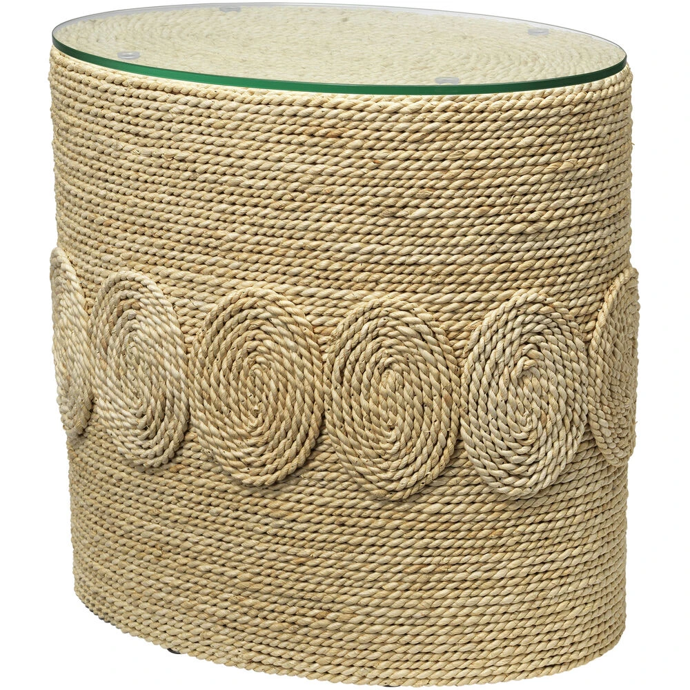 Barbados Oval 20 X 20 Inch Off-White Side Table 1 Barbados Oval 20 X 20 Inch Off-White Side Table