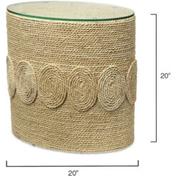 Barbados Oval 20 X 20 Inch Off-White Side Table 8 Barbados Oval 20 X 20 Inch Off-White Side Table -Outlet Jamie Aura Store 20barb stow 2