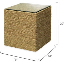 Captain Square 20 X 18 Inch Natural Side Table -Outlet Jamie Aura Store 20capt sqna 2