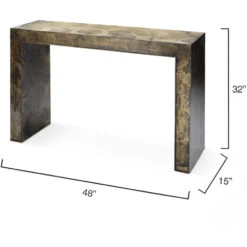 Charlemagne 48 X 15 Inch Acid Washed Metal Console Table -Outlet Jamie Aura Store 20char coaw 2