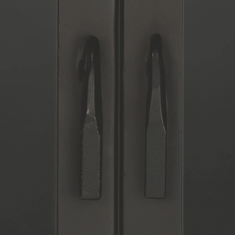 Chauncey Wide Black Iron & Clear Glass Curio Bar Cabinet 4 Chauncey Wide Black Iron & Clear Glass Curio Bar Cabinet - Image 4