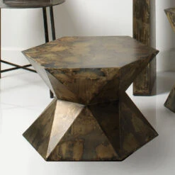 Crown 24 X 21 Inch Acid Washed Metal Side Table 7 Crown 24 X 21 Inch Acid Washed Metal Side Table -Outlet Jamie Aura Store 20crow lgaw 2