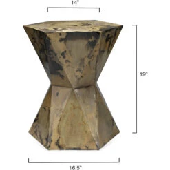 Crown 19 X 17 Inch Acid Washed Metal Side Table -Outlet Jamie Aura Store 20crow smaw 2