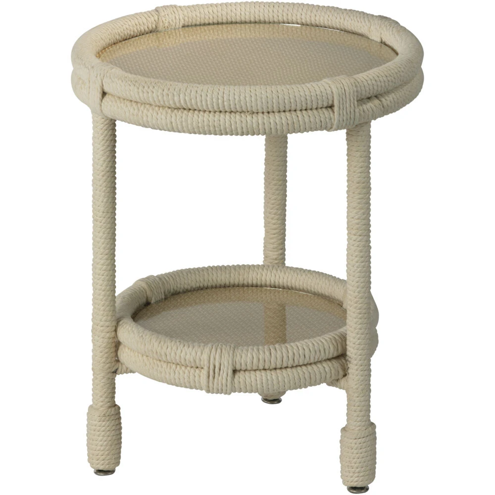 Delta 22 X 18 Inch White Rope Side Table 1 Delta 22 X 18 Inch White Rope Side Table