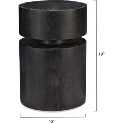Dylan 19 X 13 Inch Charcoal Side Table -Outlet Jamie Aura Store 20dyla stch 2