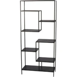 Element 80 X 36 X 16 Inch Black Iron Etagere