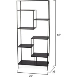 Element 80 X 36 X 16 Inch Black Iron Etagere -Outlet Jamie Aura Store 20elem etbk 5