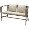 Grayson Off White Linen & Grey Washed Wood Settee