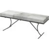 Kai Grey Hide & Black Hand Forged Iron Bench