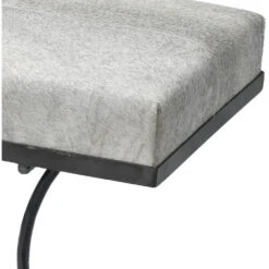 Kai Grey Hide & Black Hand Forged Iron Bench -Outlet Jamie Aura Store 20kai begrbk 4