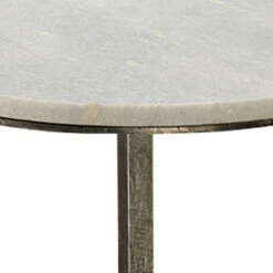 Left Bank 22 X 15 Inch White Marble With Gun Metal Iron Base Marble Table -Outlet Jamie Aura Store 20marb tlgm 3