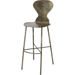 McCallan 46 Inch Acid Washed Metal Bar Stool