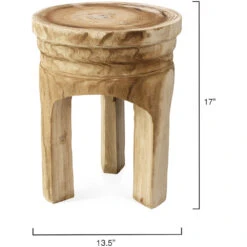 Mesa 17 X 13.5 Inch Natural Wood Wooden Stool -Outlet Jamie Aura Store 20mesa stwd 2