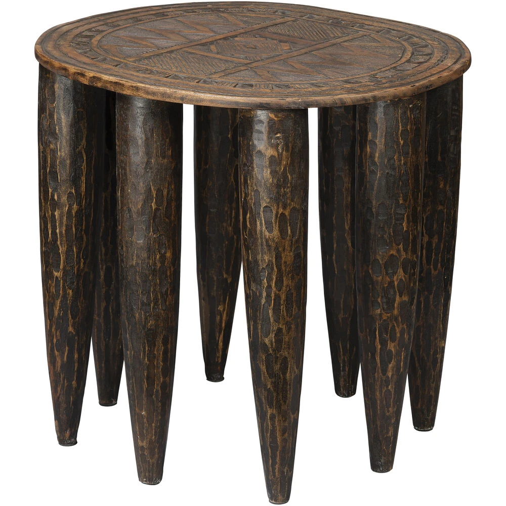 Naga 21.25 Inch Dark Antique Stool 1 Naga 21.25 Inch Dark Antique Stool