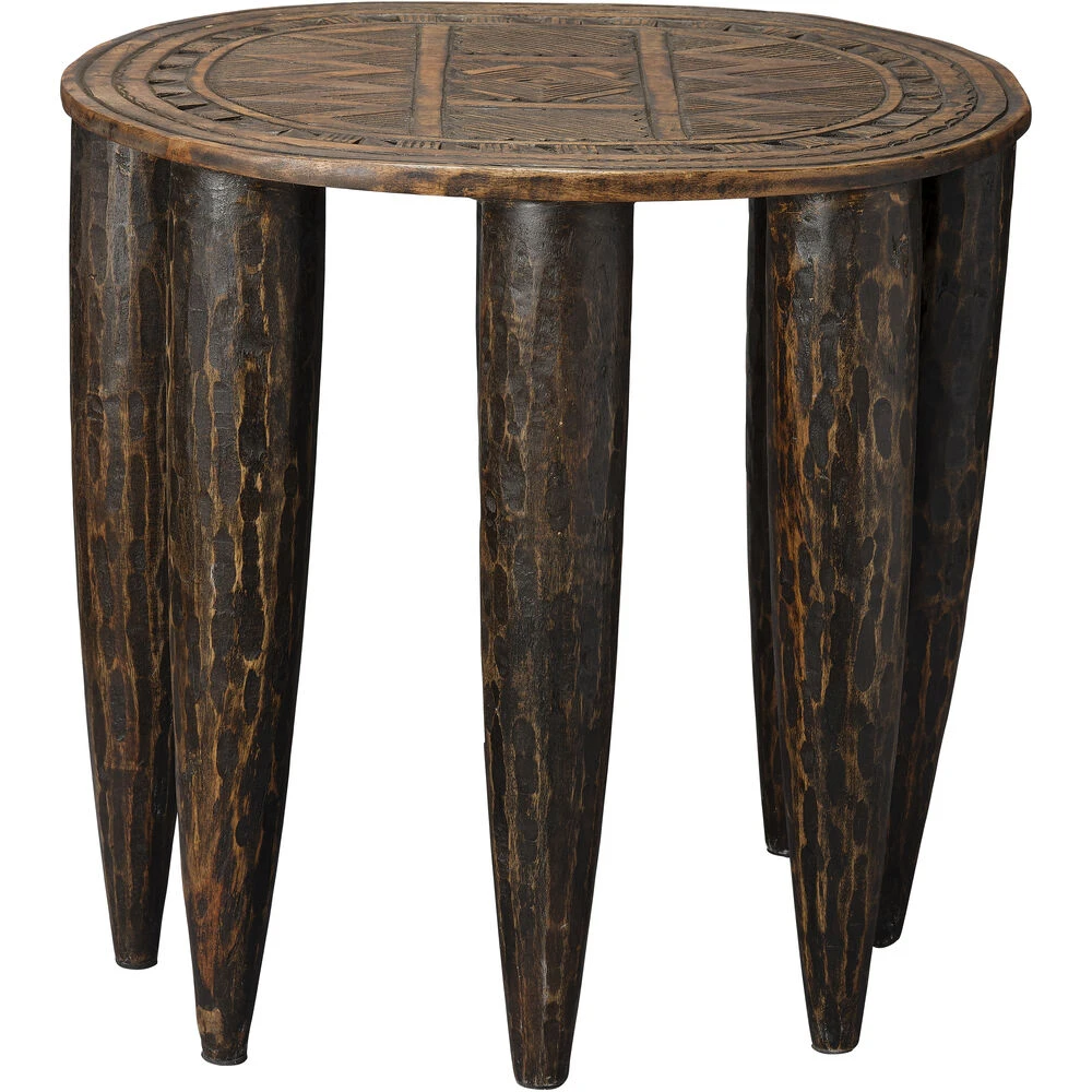 Naga 21.25 Inch Dark Antique Stool 4 Naga 21.25 Inch Dark Antique Stool - Image 4