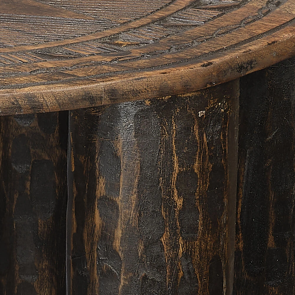 Naga 21.25 Inch Dark Antique Stool 5 Naga 21.25 Inch Dark Antique Stool - Image 5