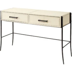 Nevado 50 Inch Off White And Black Console Table