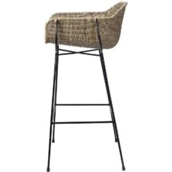 Nusa 40 Inch Natural Rattan & Black Steel Bar Stool -Outlet Jamie Aura Store 20nusa bsna 2