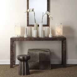 Oyster 19 X 13 Inch Charcoal Side Table -Outlet Jamie Aura Store 20oyst stch 4