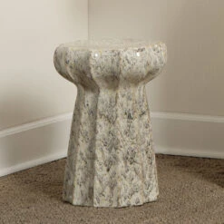 Oyster 18 X 13 Inch Cream Side Table -Outlet Jamie Aura Store 20oyst stsc 6